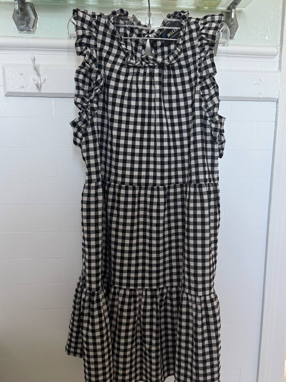 Anthropologie MAEVE Black and White Gingham dress